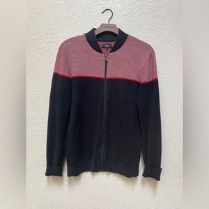 Jules Navy and Red Zip-Up Sweater